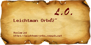 Leichtman Orbó névjegykártya